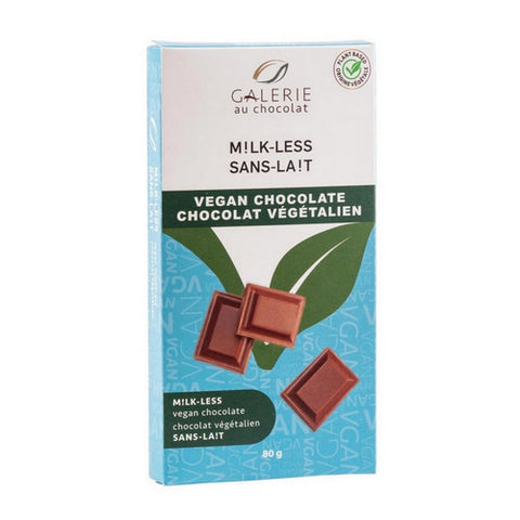 Vegan Milk Less Chocolate Bar 80 Grams (8 Count) by Galerie