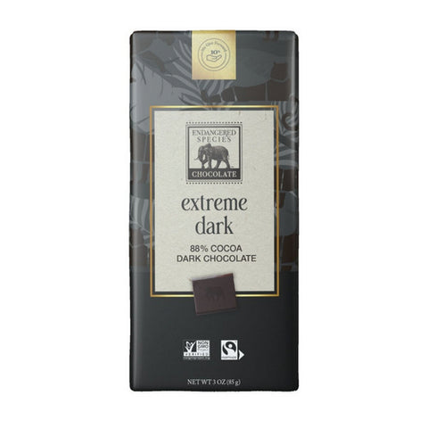Dark Chocolate Bar With 88% Cocoa 85 Grams (12 Count) by Endangered Species