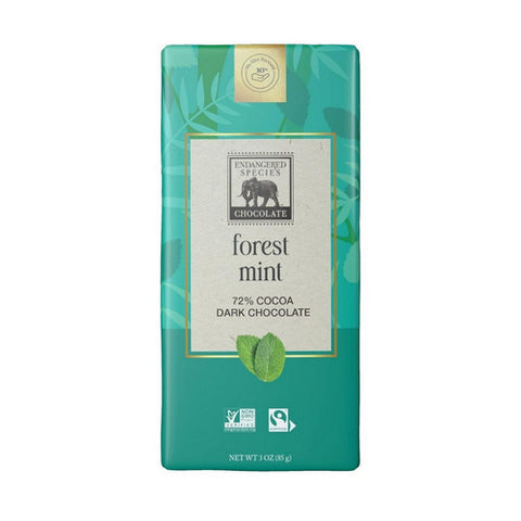 Natural Dark Chocolate With Forest Mint 85 Grams (12 Count) by Endangered Species