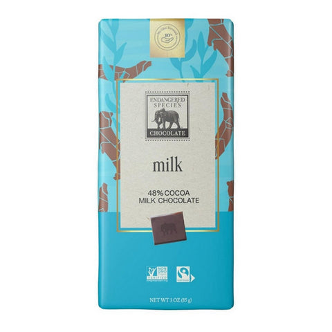 Natural Milk Chocolate 85 Grams (12 Count) by Endangered Species
