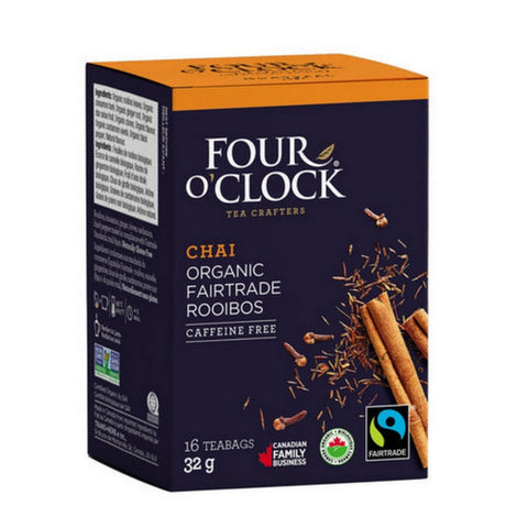 Chai Rooibos Tea 16 Bags (Pack of 6) by Four O'Clock Tea