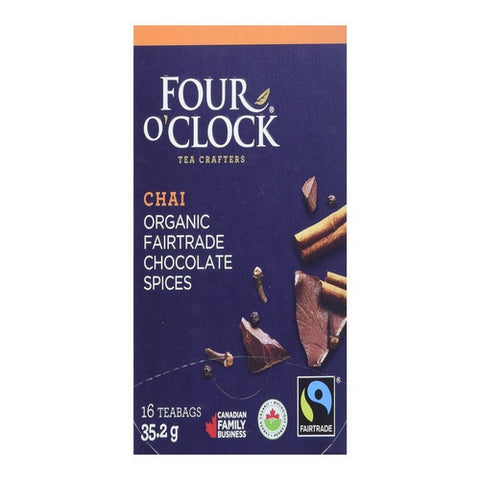 Chai Chocolate Spice Tea 16 Bags (Pack of 6) by Four O'Clock Tea
