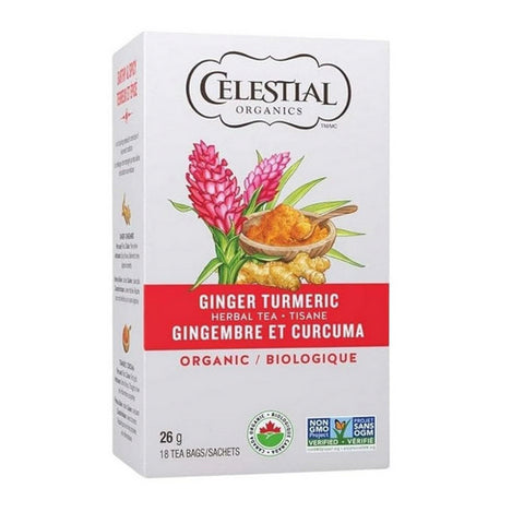 Organics Ginger Turmeric Herbal Tea 18 Bags (6 Count ) by Celestial Seasonings
