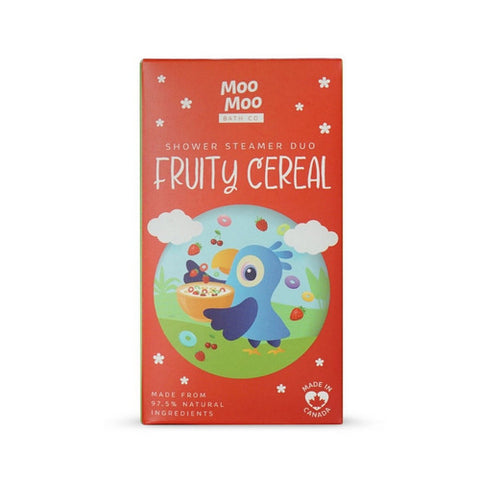 Shower Steamer Duo Fruity Cereal 120 Grams by Moo Moo Bath Co