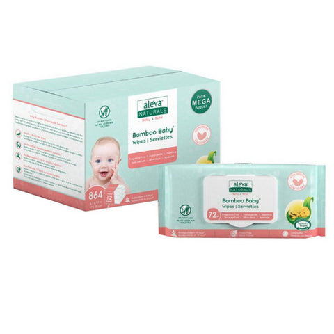 Bamboo Baby Sensitive Wipes Mega Pack 864 Count by Aleva Naturals