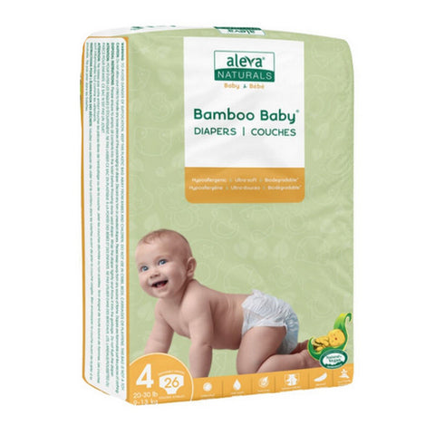 Bamboo Baby Diapers Size 4 26 Count by Aleva Naturals