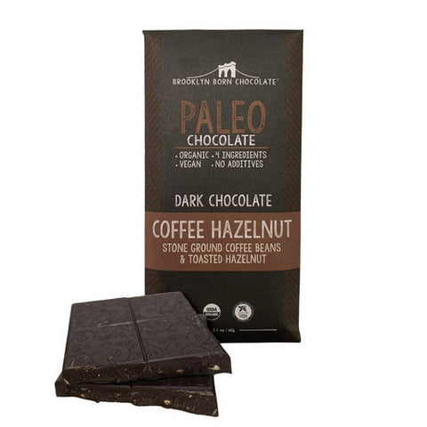 Coffee Hazelnut Paleo Bar 60 Grams (12 Count) by Brooklyn Born Chocolate