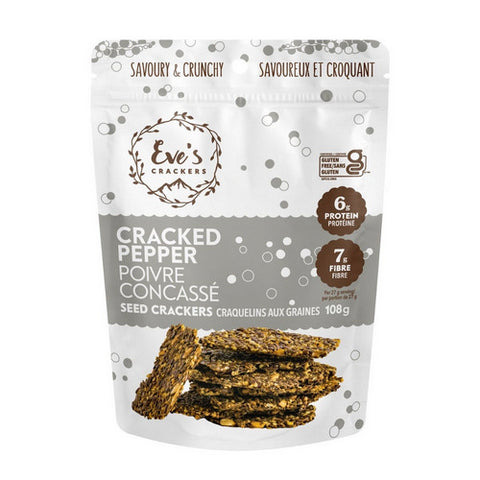 Cracked Pepper 108 Grams (12 Count) by Eves Crackers