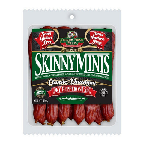 Pepperoni Sec Classic Skinny Minis 250 Grams (8 Count) by Country Prime Meats