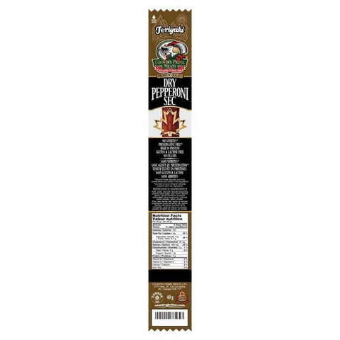 Teriyaki Dry Pepperoni Stick 40 Grams (25 Count) by Country Prime Meats