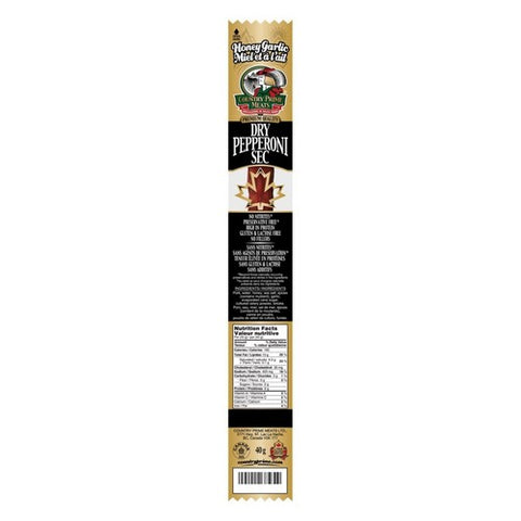 Honey Garlic Dry Pepperoni Stick 40 Grams (25 Count) by Country Prime Meats