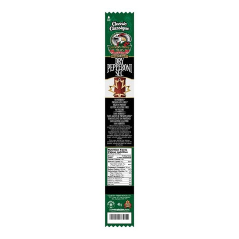 Classic Dry Pepperoni Stick 40 Grams (25 Count) by Country Prime Meats
