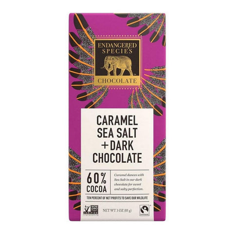 Dark Chocolate With Caramel And Sea Salt 85 Grams (12 Count) by Endangered Species