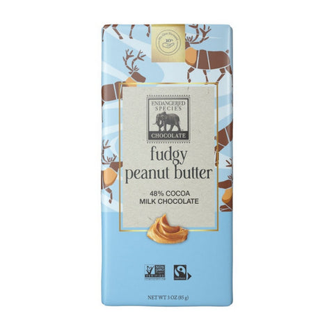 Fudgy Peanut Butter Milk Chocolate 85 Grams (12 Count) by Endangered Species