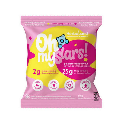 Oh My Bears Pink Lemonade Gummies 150 Grams (12 Count) by Herbaland