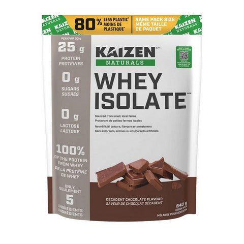Whey Isolate Decadent Chocolate 840 Grams by Kaizen Naturals