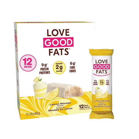 Lemon Mousse Snack Bar 39 Grams (12 Count) by Love Good Fats