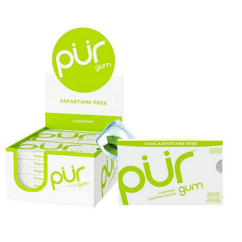 Coolmint Chewing Gum 9 Pieces (12 Count) by Pur Gum