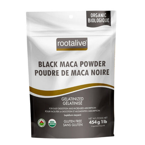 Organic Gelatinized Black Maca Powder 454 Grams by Rootalive Inc.