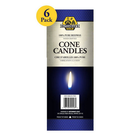 Beeswax Cone Candles 6 Pack by Dutchmans Gold Inc.