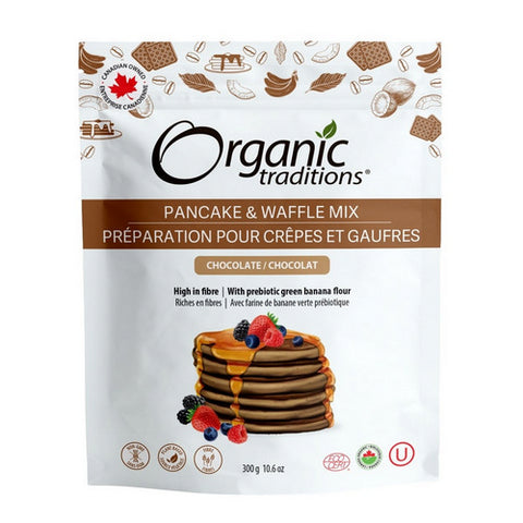 Pancake And Waffle Mix Chocolate 300 Grams by Organic Traditions