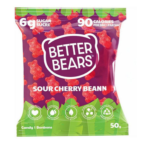 Sour Cherry Gummy Bears 50 Grams (12 Count) by Better Bears