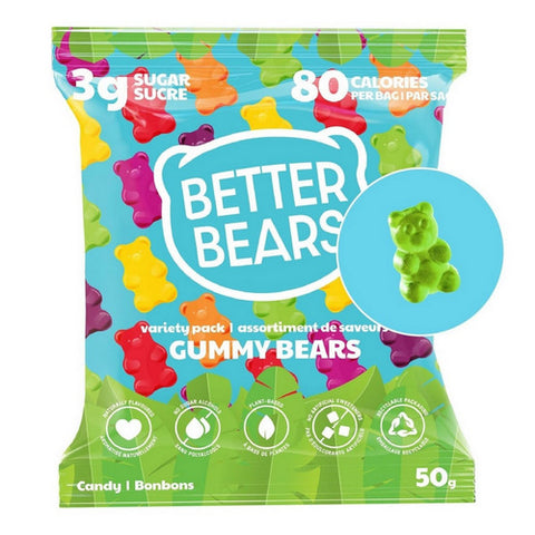 Variety Pack Gummy Bears 50 Grams (12 Count) by Better Bears