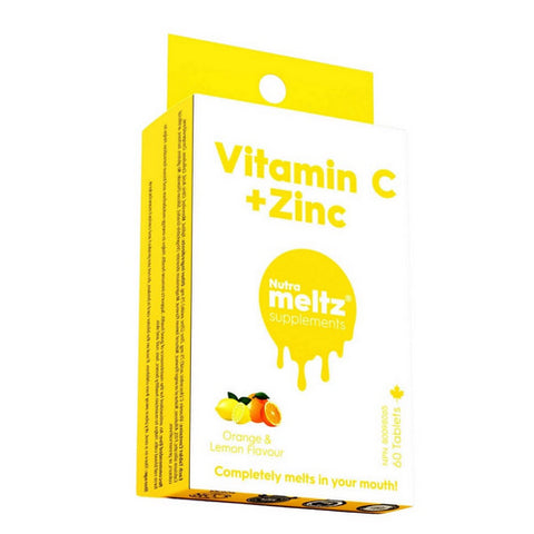 Vitamin C Plus Zinc Orange And Lemon 60 Tablets by Nutrameltz