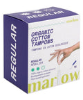 Organic Cotton Tampons Regular 18 Count by Marlow