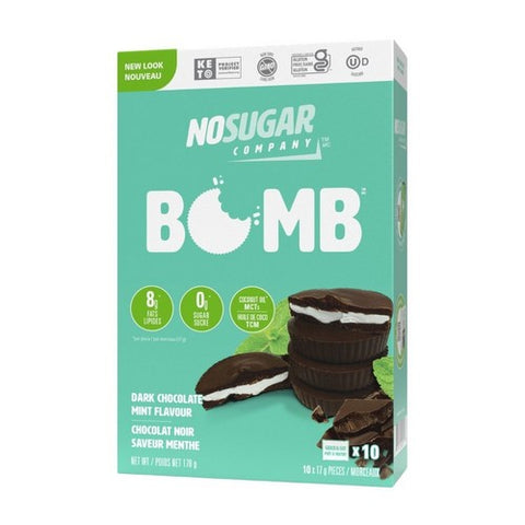 Keto Bomb Dark Chocolate Mint 10 Pack by No Sugar Company