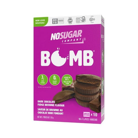 Keto Bomb Chocolate Fudge Brownie 10 Pack by No Sugar Company