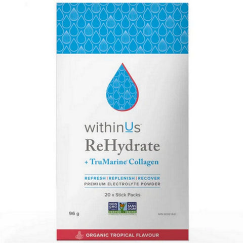 Rehydrate Collagen Box Tropical 20 Count by WithinUs