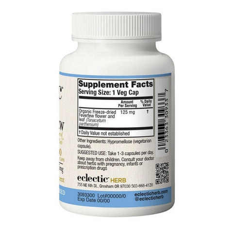 Eclectic Herb, Feverfew, 125 Mg, 90 Caps