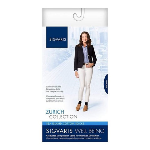 Calf High Sea Island Cotton Women Navy 15-20 MMHG Size A 1 Pair by Sigvaris