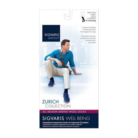Calf High Wool Men Black 15-20 MMHG Size A 1 Pair by Sigvaris
