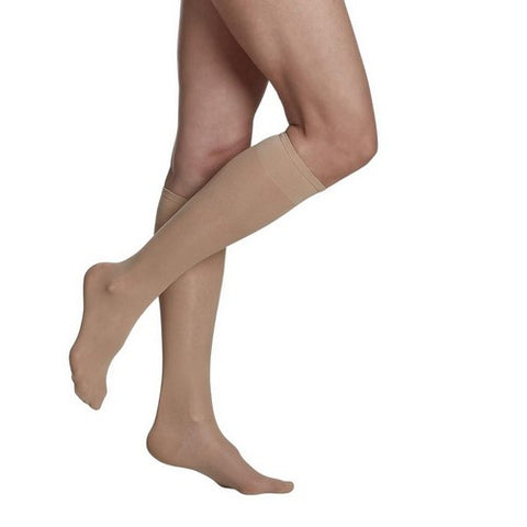 Sheer Fashion Knee High Compression Socks Natural Size C 1 Pair / 15-20MMHG by Sigvaris
