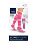Calf High Pink Stripe 15-20 MMHG Size B 1 Pair by Sigvaris