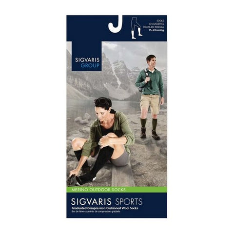 Calf High Compression Socks Unisex Athletic Small Charcoal 15-20 MM 1 Pair by Sigvaris