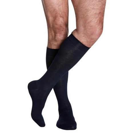 Calf High Sea Island Cotton Socks Men Black 15-20 MMHG Size C 1 Pair by Sigvaris