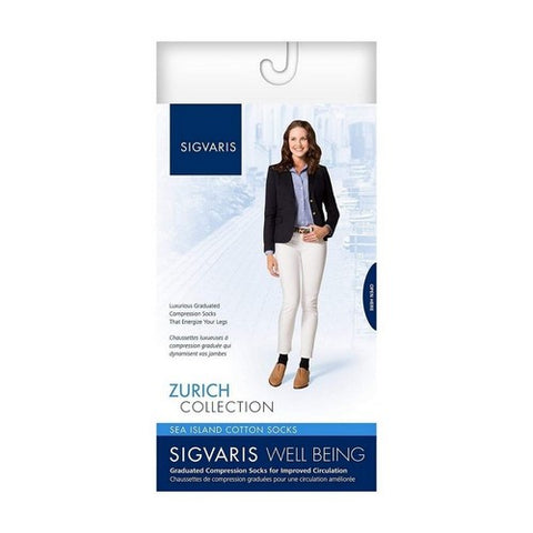 Calf High Sea Island Cotton Women Black 15-20 MMHG Size A 1 Pair by Sigvaris