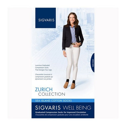 Calf High Sea Island Cotton Women Navy 15-20 MMHG Size C 1 Pair by Sigvaris