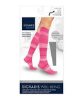 Calf High Pink Stripe 15-20 MMHG Size A 1 Pair by Sigvaris