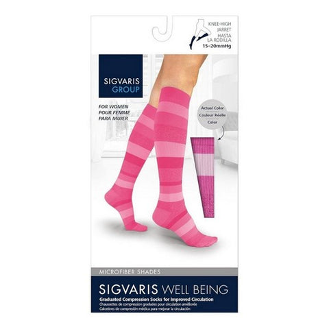 Calf High Pink Stripe 15-20 MMHG Size C 1 Pair by Sigvaris