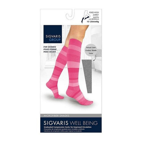 Calf High Pink Argyle 15-20 MMHG Size A 1 Pair by Sigvaris