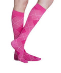 Calf High Pink Argyle 15-20 MMHG Size C 1 Pair by Sigvaris