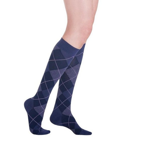 Calf High Purple Argyle 15-20 MMHG Size C 1 Pair by Sigvaris