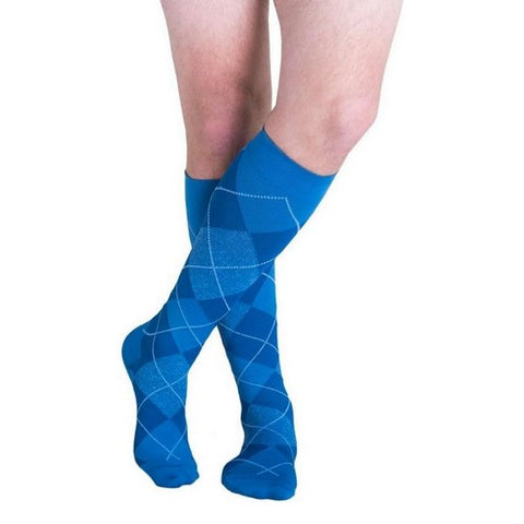 Calf High Royal Blue Argyle 15-20 MMHG Size B 1 Pair by Sigvaris