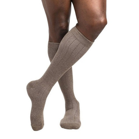 Calf High Sea Island Cotton Socks Men Brown 15-20 MMHG Size B 1 Pair by Sigvaris