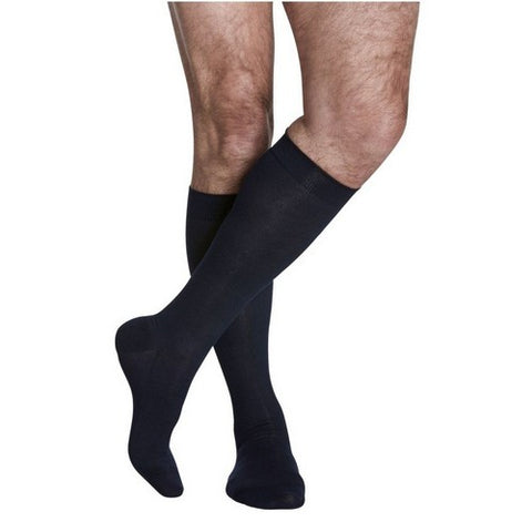 Calf High Sea Island Cotton Socks Men Navy 15-20 MMHG Size B 1 Pair by Sigvaris
