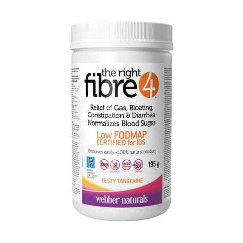The Right Fibre 4 Zesty Tangerine Powder 195 Grams by Webber Naturals